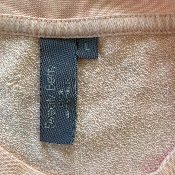 Sweaty Betty Side Slit Sweatshirt Dusty Pink Thumbholes Womens L 12 - Picture 8 of 14
